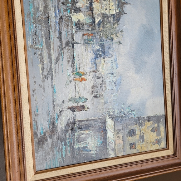 Antique vintage PARIS signed Oil on Canvas Impressionist mid-20th Century painti - Picture 14 of 16